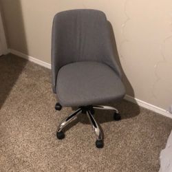Cute girls vanity/desk chair gray linen