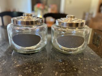 2 Glass Candy Jars