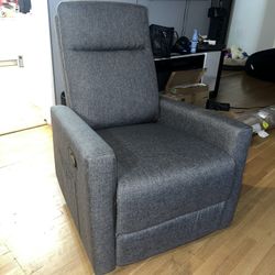 Grey swivel rocking recliner chair. Brand new