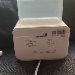 Baby Bottle Warmer, Grownsy 8-in-1 Fast Milk Warmer with Timer Breastmilk or Formula, Fits 2 Bottles, Accurate Temperature Control, with Defrost, Ster