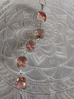 Stunning peach Topaz toggle bracelet 925