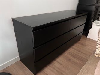 Black IKEA Dresser with Glass Top