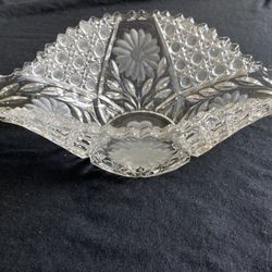 Antique McKee Innovation Glass Floral Orange Fruit Bowl