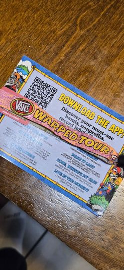 Vans warped tour ticket only going Saturday selling Sunday ticket