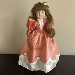 CHSN Artisan Collection Dominique Musical Porcelain Doll Vintage 16 Inch