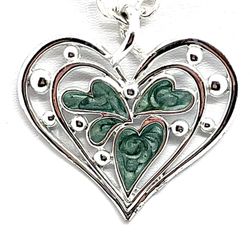 Fanciful Enameled Heart Necklace 