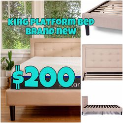 New king size upholstered Bed platform