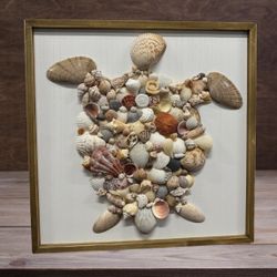 Local Artist, Custom Handmade Turtle Seashell Wall Art