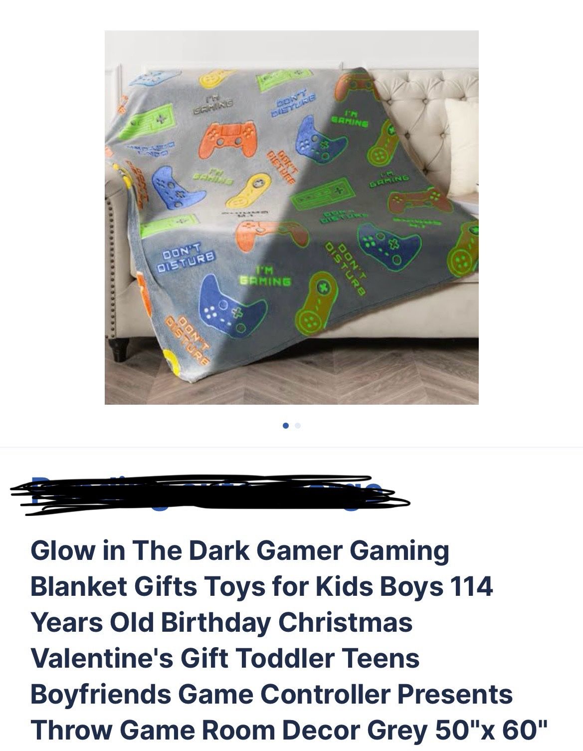Glow In The Dark Gamers Blanket Throw