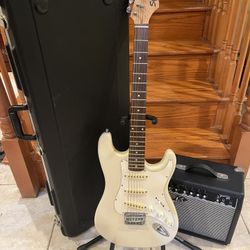 Squier Vintage Stratocaster (Mint) W/ Hardshell Case, Fender Amp 