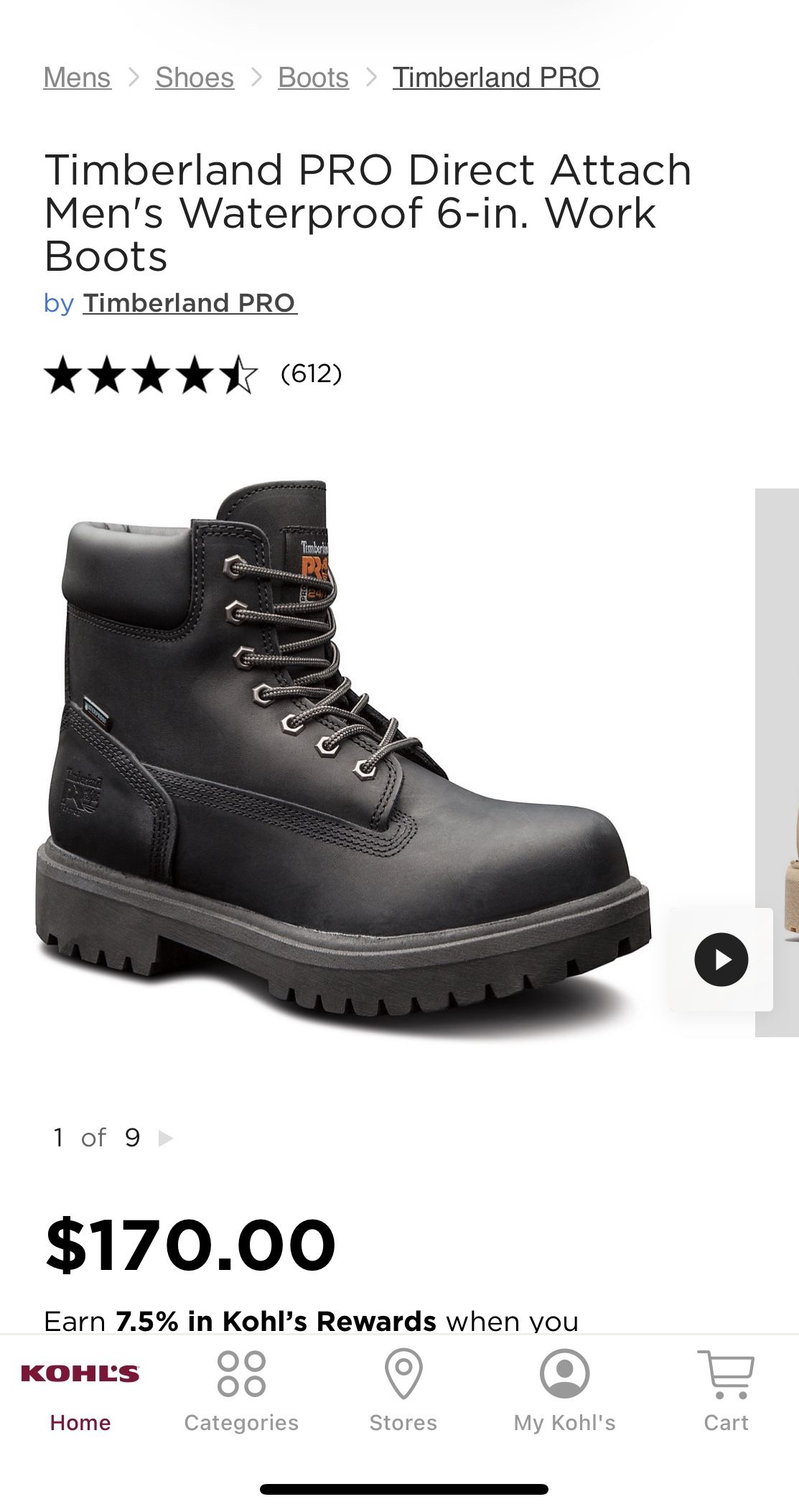 Kohl's timberland work clearance boots
