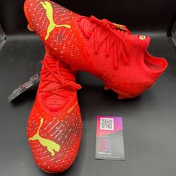 MSRP $200 New Puma Future Z 1.4 FG AG ACZ Elite EvoKNIT Fiery Coral Mens Size 10 Soccer Cleats Shoes 