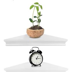 NEW IN BOX - corner shelf x 2 in white