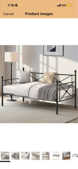 Twin size metal bed frame black daybed