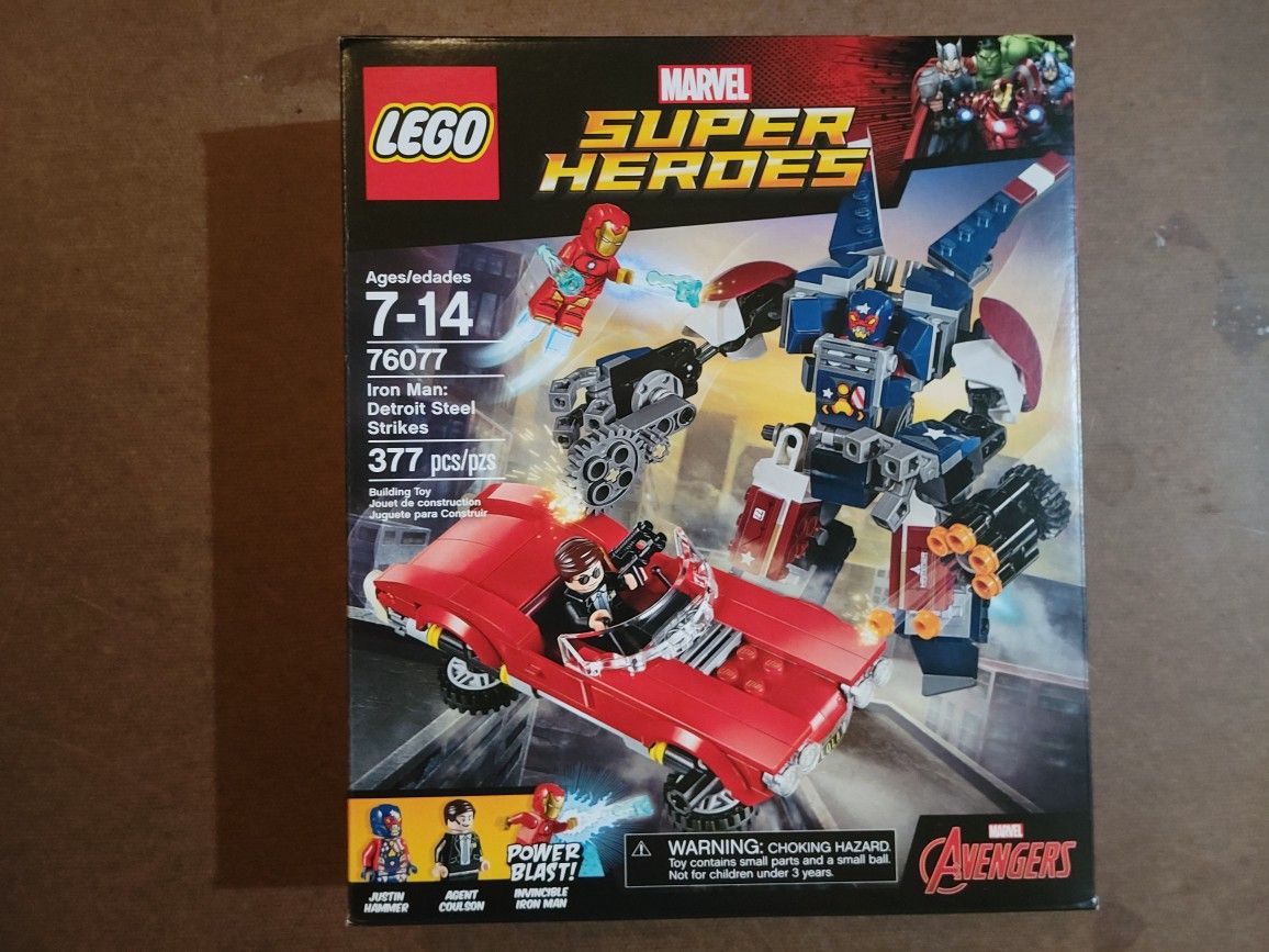 LEGO Set 76077 Marvel Advenger Super Heroes Iron Man Detroit Steel Strikes Brand New Factory Sealed