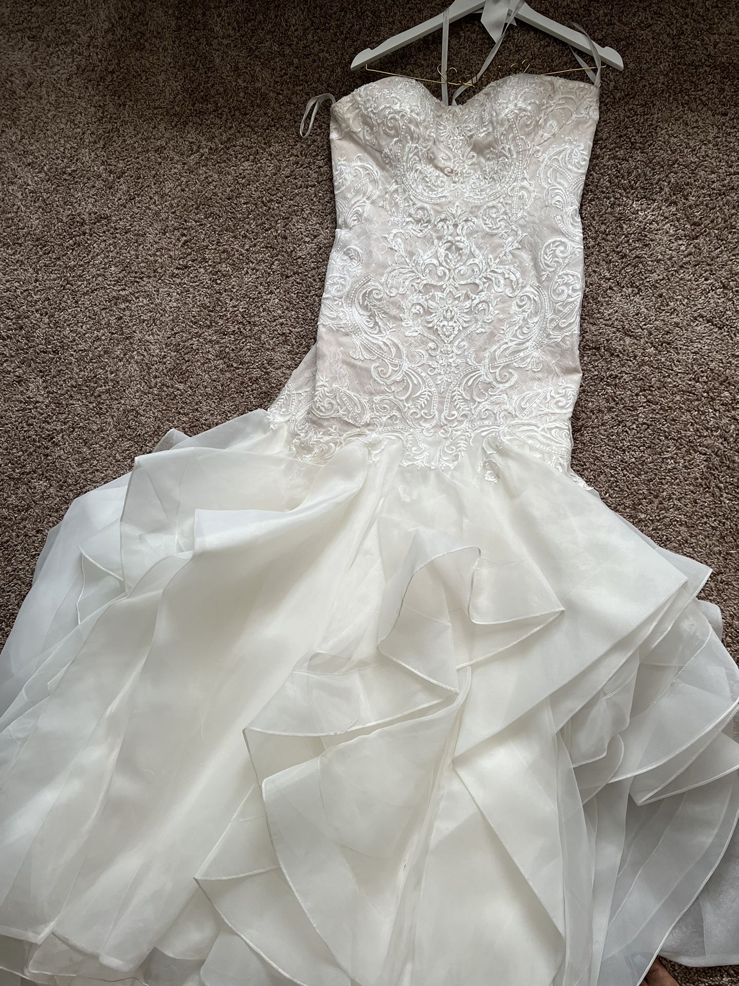 Wedding Dress Size 12 With Veil