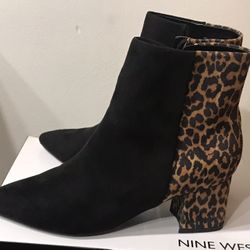 NEW Nine West Iliora2 Boot Leopard Heel Ankle Bootie 8M