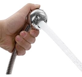 Shampoo Sprayer for Salon, Shampoo Nozzle with 1.2m Stainless Steel Hose, 2 Modes Water Column Hand Shower for Hair Washing Pet Shower, Silver