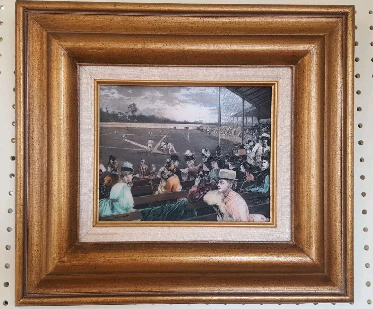 1888 Etched Resin "A Collegiate Game Of Baseball" W.P. Snyder Framed painting