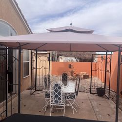 Outdoor gazebo with new canopy