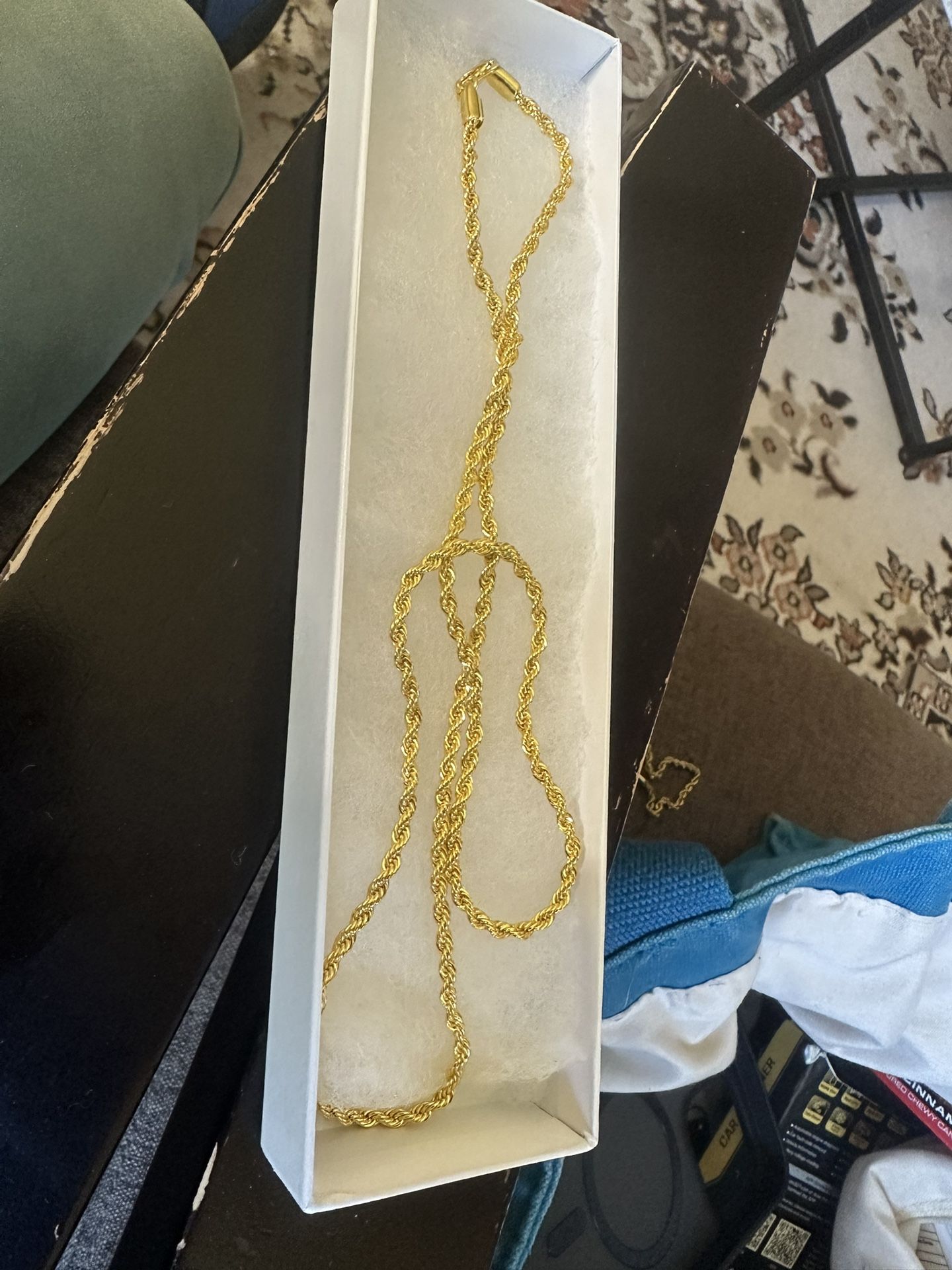 18k Gold Italian Rope Link Chain about 24” long(Read Post)