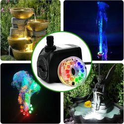 Fountain Pump With Color Changing Lights. Clear tube not included.