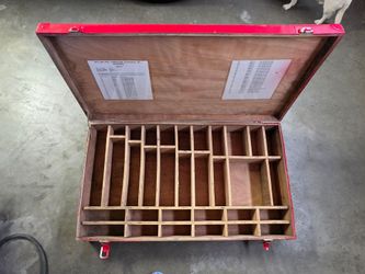 Large Wooden Hardware Organizer Trunk -- Divided Tool Box / Craft Storage Chest