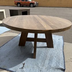 60” Round Solid Wood Dining table