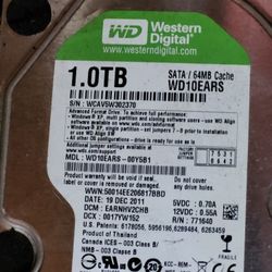 Western DIGITAL 1 TB, .750GB STORAGE