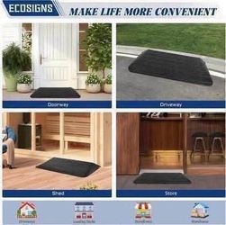New Rubber Wheelchair Ramp 3 Inch Rise - Non-Slip for Home Steps Doorways Driveway Outdoor Entrance