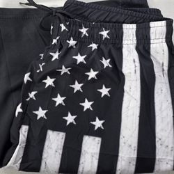 American US Flag Patriotic NEW  Swim Trunks Men's Large Swim Shorts