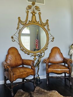 English Leather Armchairs 