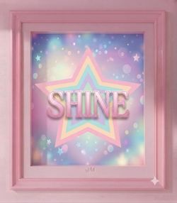 8.5x 11 Cardstock Shine Pastel Star Wall Art