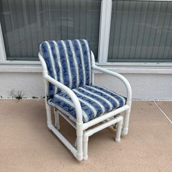 White PVC Glider Patio Chair