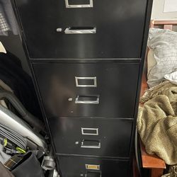 Five Drawer File Cabinet, Black Slight Dent On One Side