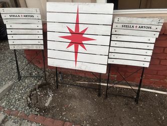 Stella Artois branded table and Two chairs