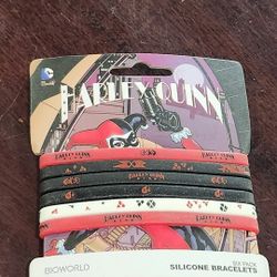 New 6-Pack of Harley Quinn Silicone Bracelets