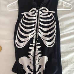 White and Black Skeleton Bodysuit 