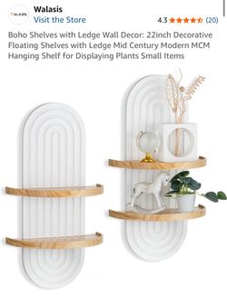 Walasis Boho Floating Wall Shelves Set of 2