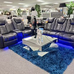 CHRISTMAS IS HERE🎄Largest Sale Of The Year Beautiful Two Piece Power Reclining Furniture Set W/ LED Lighting💥Available Now $2299