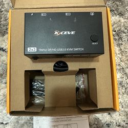 KVM Switch 3 Monitors 2 Computers 