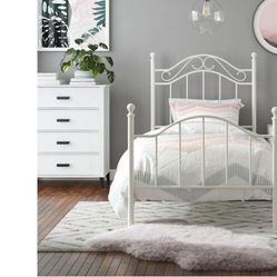Twin Bed, Twin Metal , White