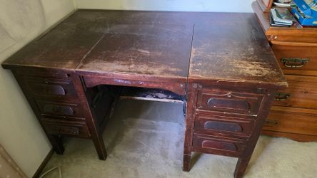 Solid wood antique desk