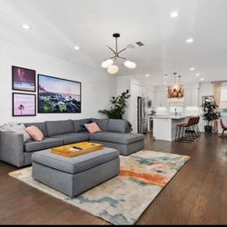 West Elm Harris Sectional With Queen Sleeper And chaise