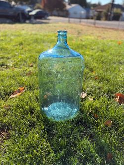 Antique blue glass Arrowhead water 5 gallon jug