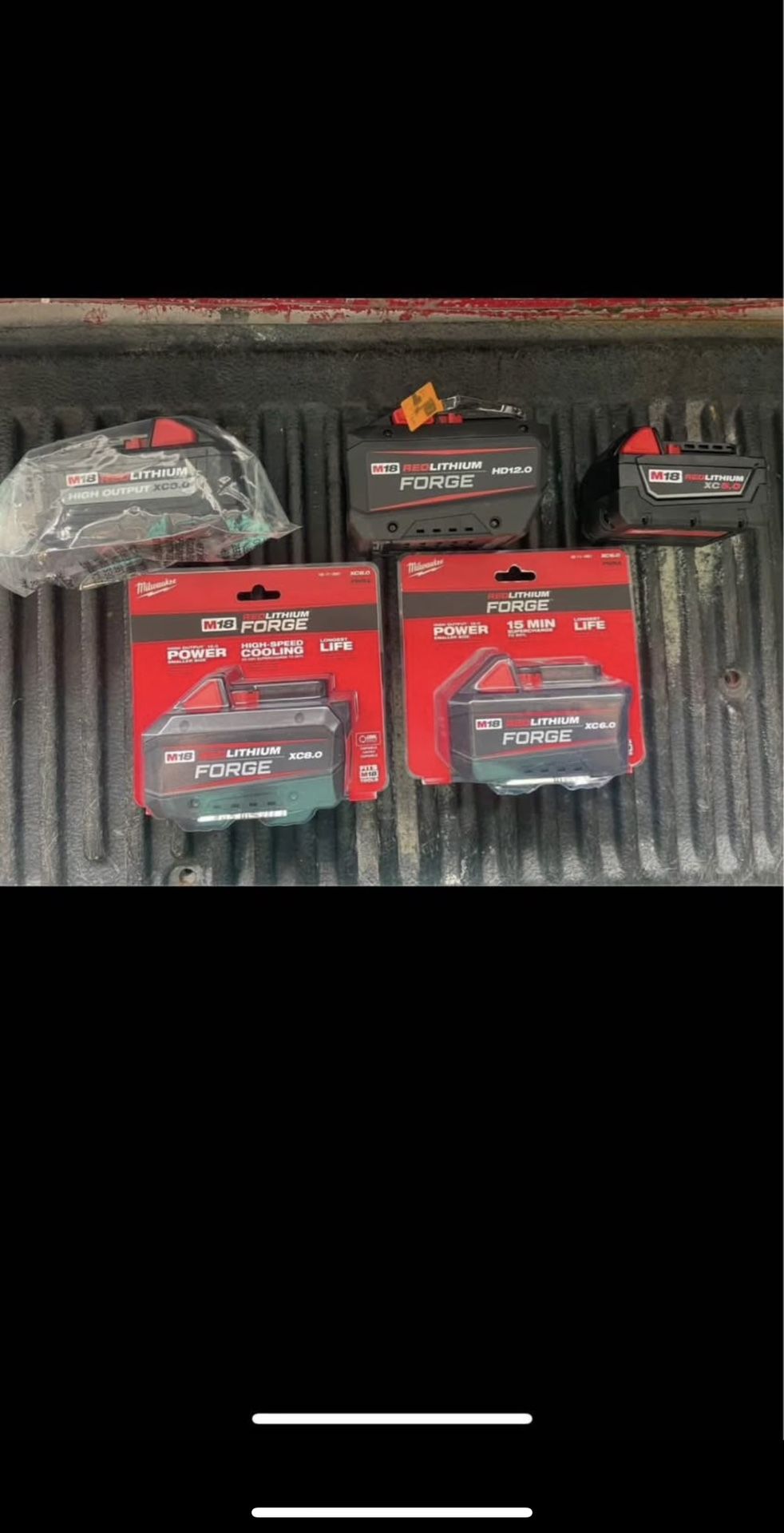 Milwaukee M18 Batteries. Forge, High Output. Prices In Description