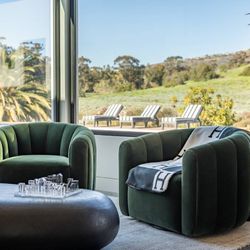 Fitz Green Velvet Chair Set of 2 Swivel