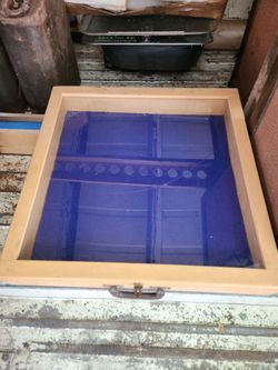 Wood display cases and rack