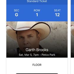 Garth Brooks Petco Park  Field G Row 1