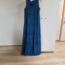 Blue Tiered Maxi Dress